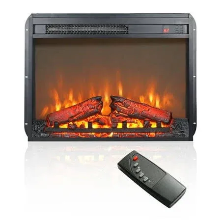 23 in. Ventless Electric Fireplace Insert with Realistic Flame and Over Heating Protection and Remote Control