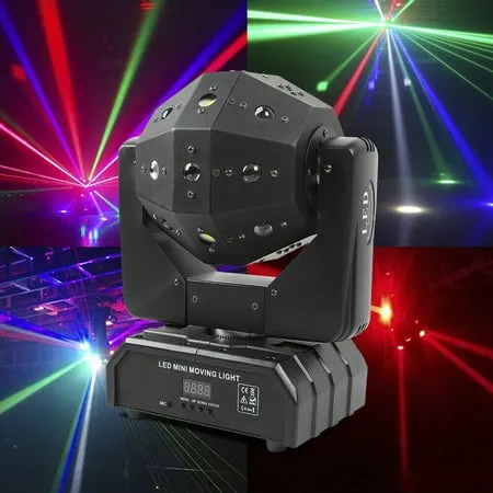 Miumaeov LED DMX Stage Light 4-in1 Moving Head Lamp 60hz 16 LED RGBW 120w Rotating Moving Head Stage Light Effect Light for Band Party Dj Show Club