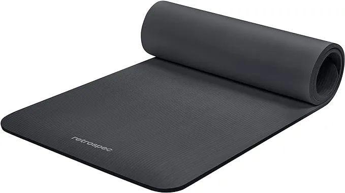 Retrospec Retrospec Solana Yoga Mat 1/2" Thick w/Nylon Strap for Men & Women - Non Slip Excercise Mat for Yoga, Pilates, Stretching, Floor & Fitness Workouts