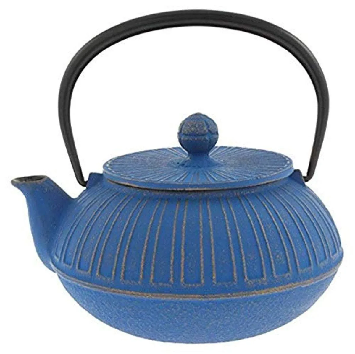 Iwachu Japanese Cast Iron Tetsubin Teapot, Gold Azure Chrysanthemum