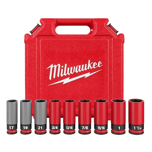 Milwaukee 49-66-7833 Shockwave Impact Duty 1/2 Drive SAE & Metric 11pc Lug Nut Wheel Socket Set