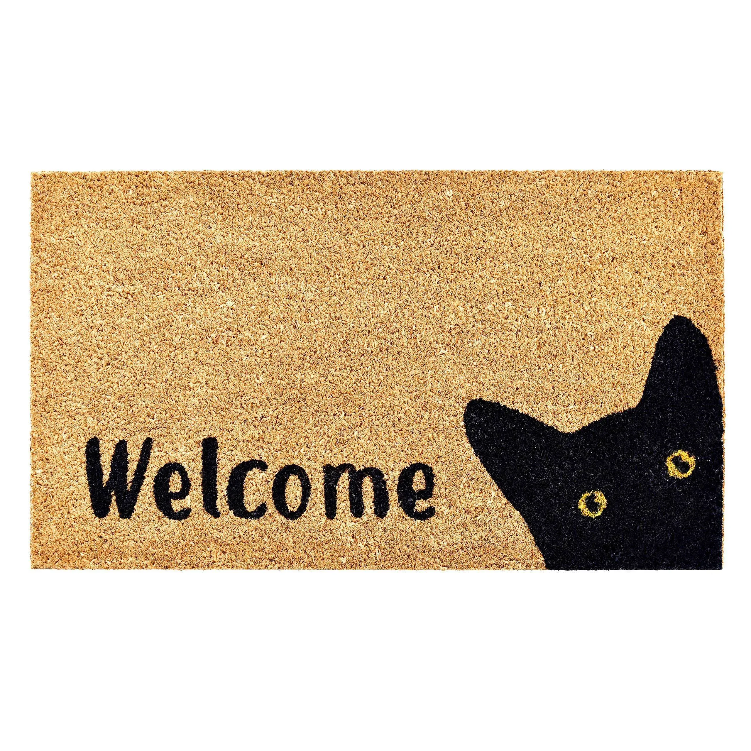 Calloway Mills Az105001729 Kitty Korner Doormat, 17 inch x 29 inch, Natural/Black