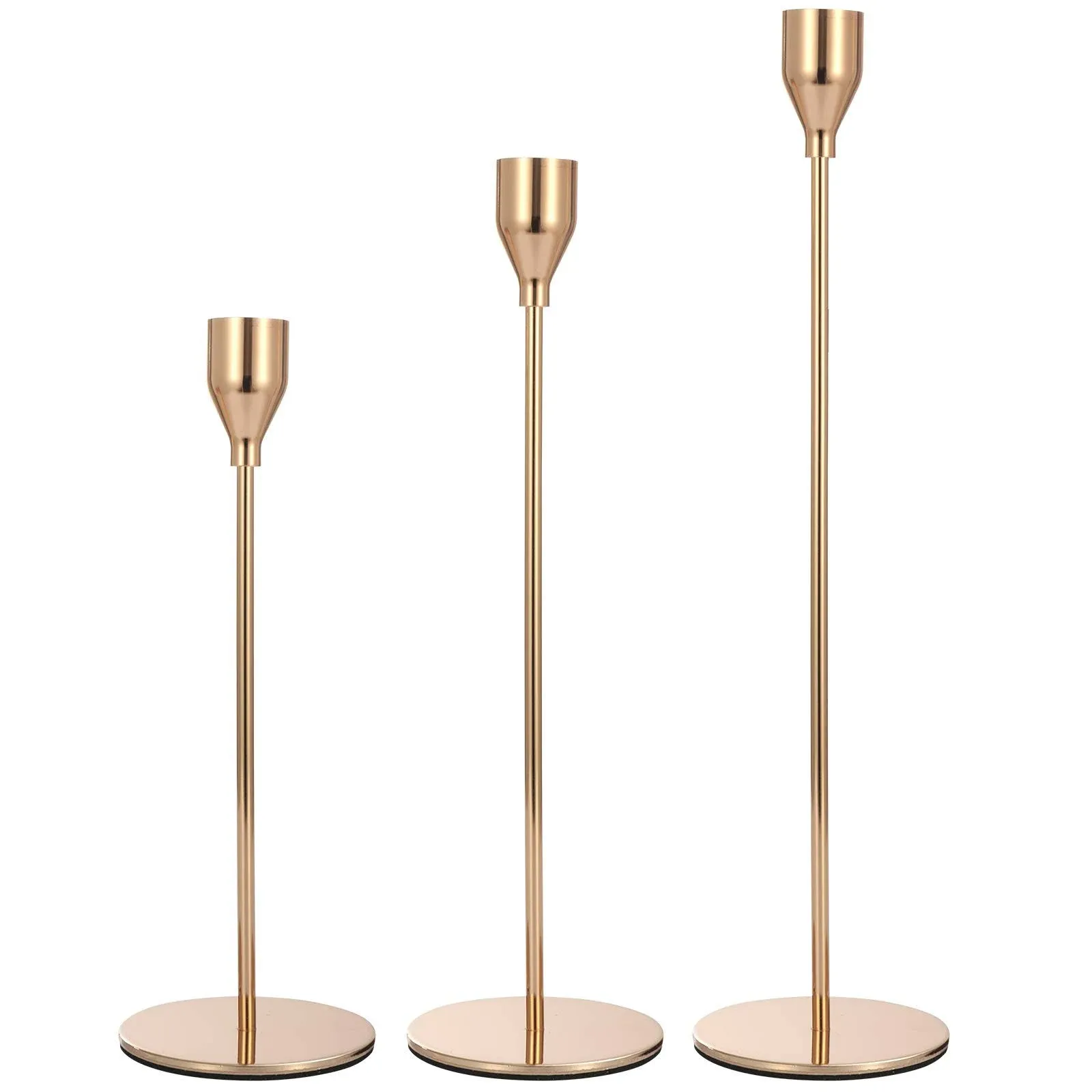 Set Of 3 Gold Candlestick Holders Gold Candle Holder Taper Candle Holders Candle