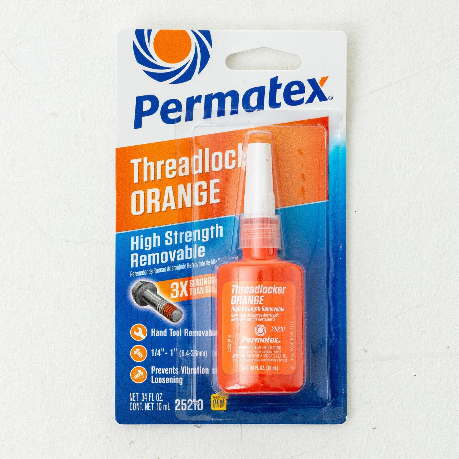 Permatex - High Strength Removable Threadlock - Orange - 10ml 25210 - UKSTOCK