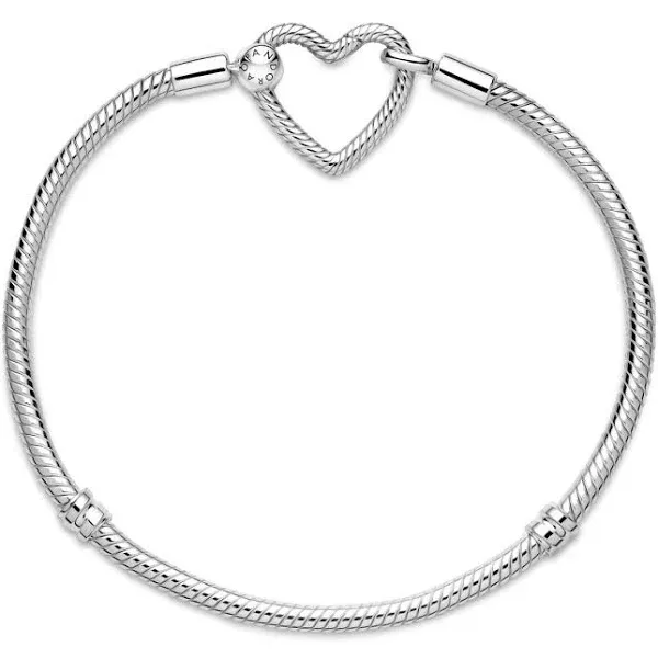 Pandora Moments Heart Closure Snake Chain Bracelet