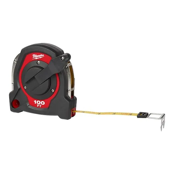 Milwaukee 48-22-5101 Long Tape Measure 100 ft. L X 1.5" W Closed Reel Black/Red