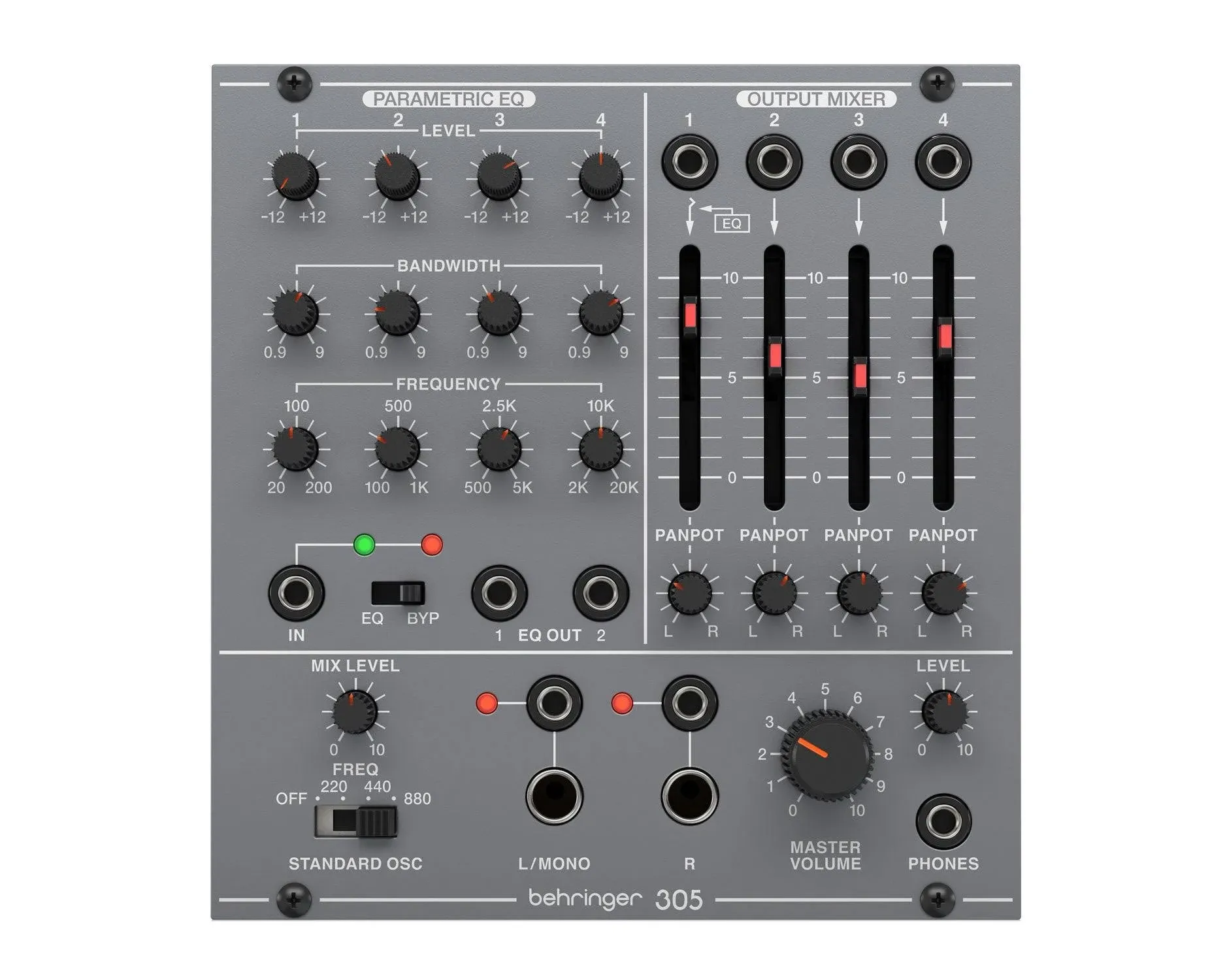 Behringer 305 EQ Mixer Output Legendary Analog Parametric EQ