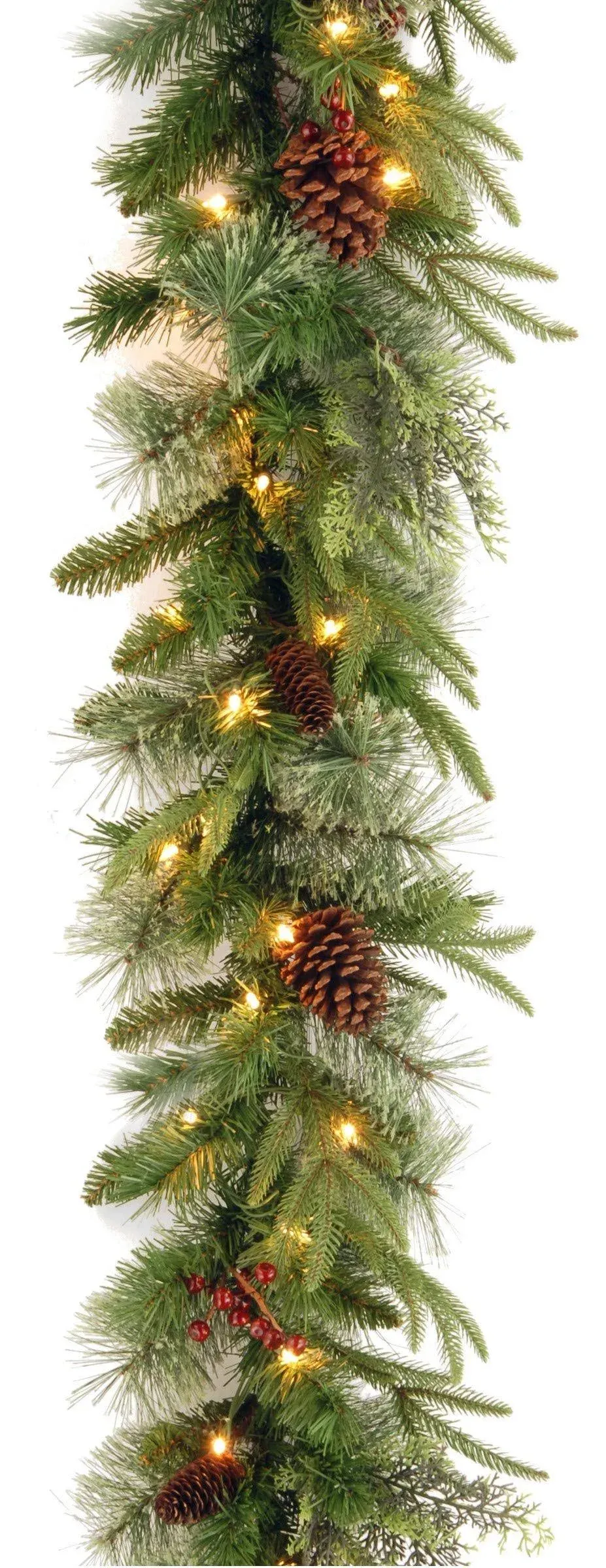 National Tree Colonial Garland with Dual Color LED Lights 9'