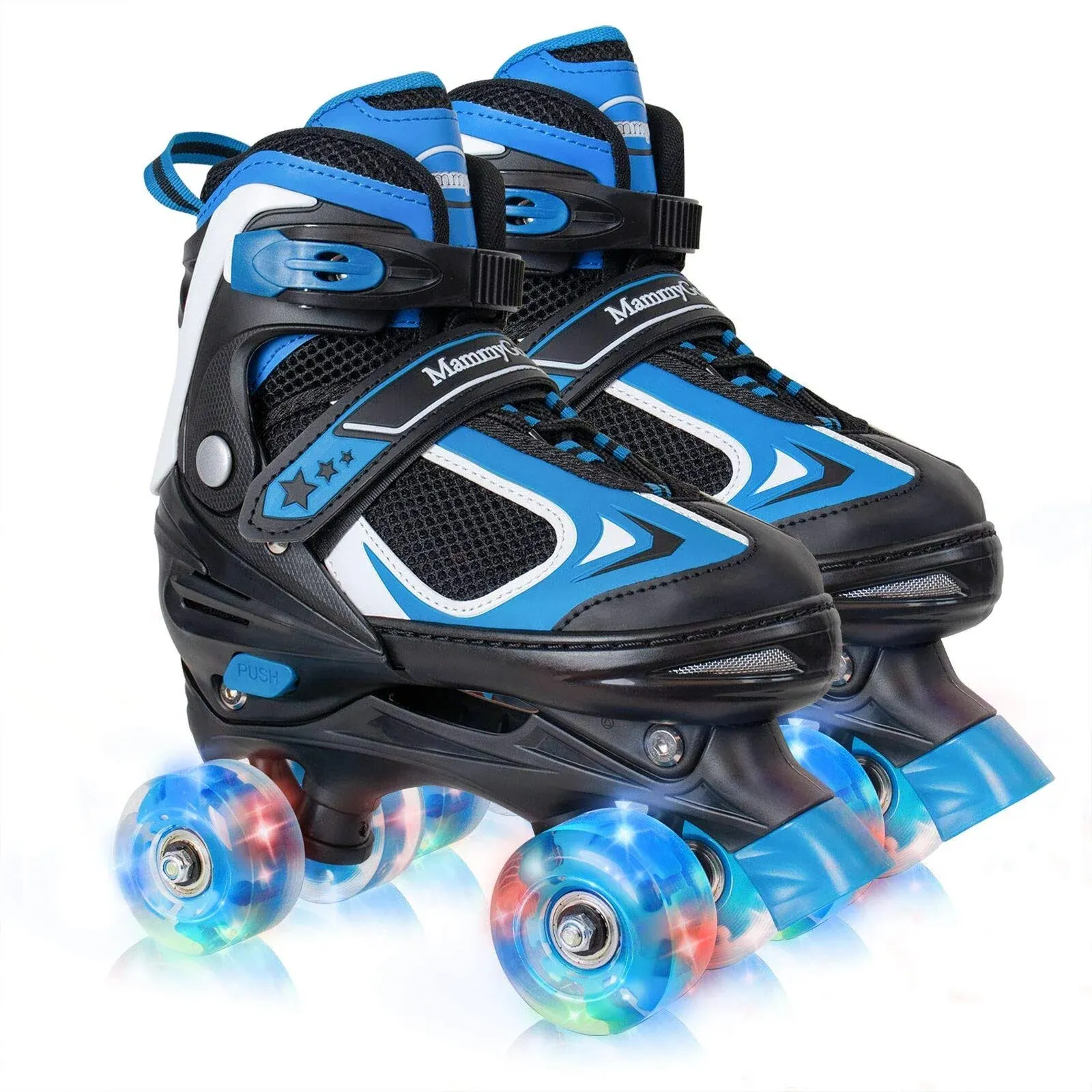 Nattork Kids Roller Skates for Boys Girls Kids, 4 Sizes Adjustable Quad Skates with All Light up Wheels - Birthday Gift for Indoor Outdoor Sports