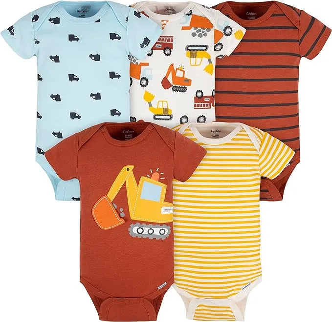 Gerber baby-boys 5-pack Short Sleeve Variety Onesies Bodysuits