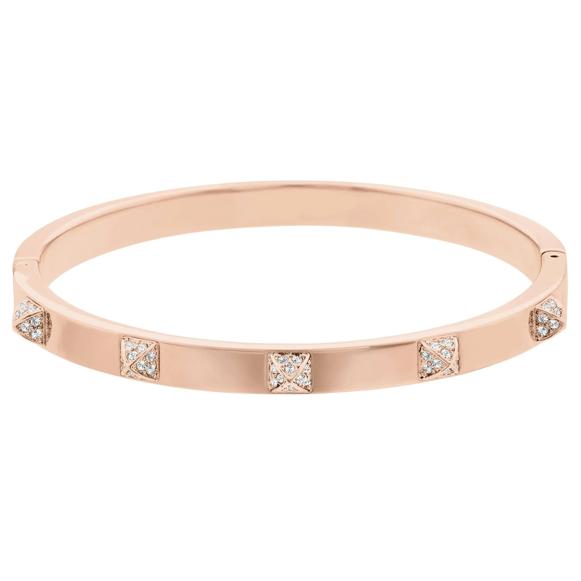 Swarovski Tactic Bangle, White, rose-gold Tone Plated