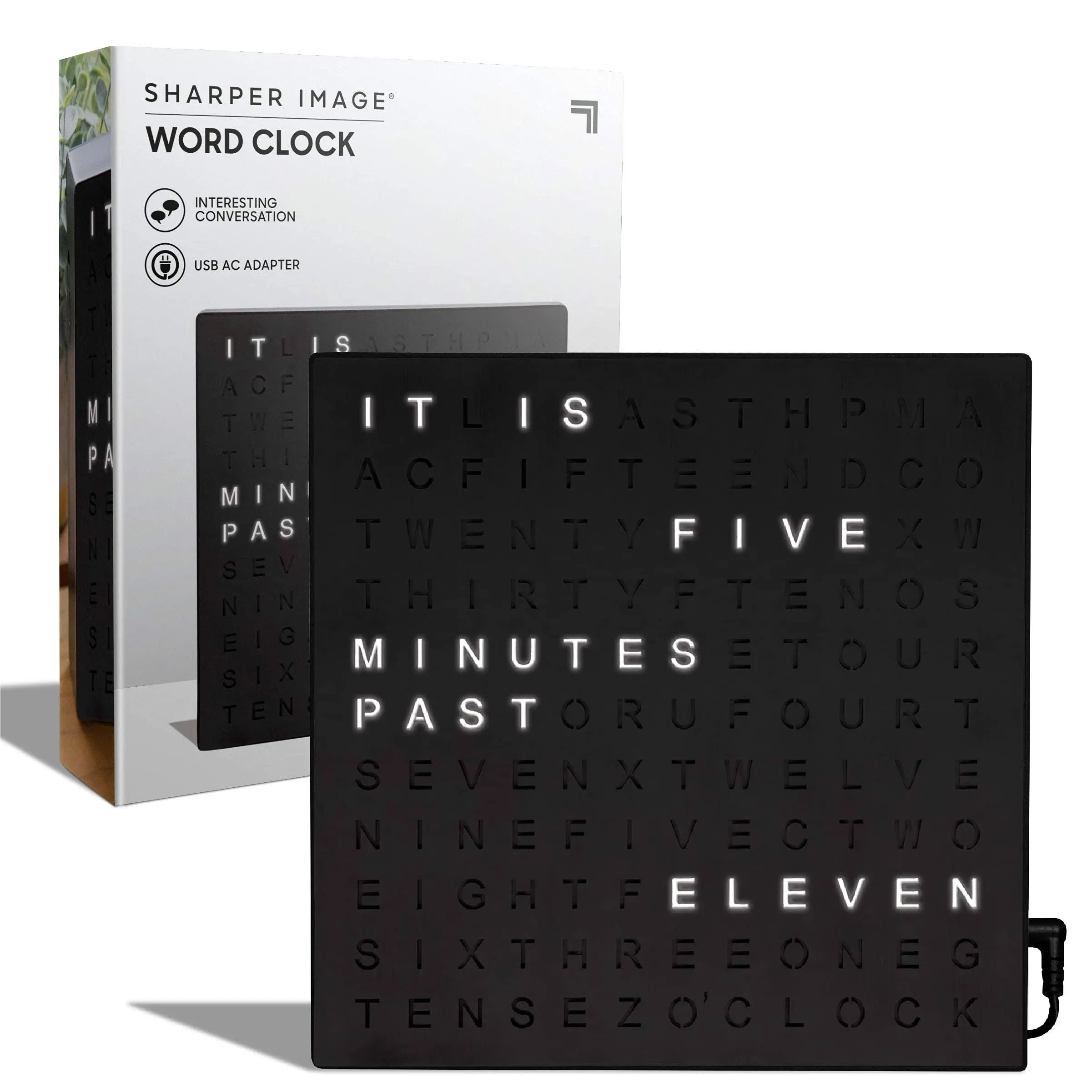 Sharper Image Light Up Electronic Word Clock