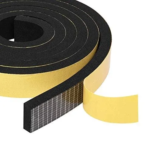 Yotache Foam Weather Stripping Tape 2 Rolls 3/4" W x 3/8" T, Neoprene Foam Rubber ...