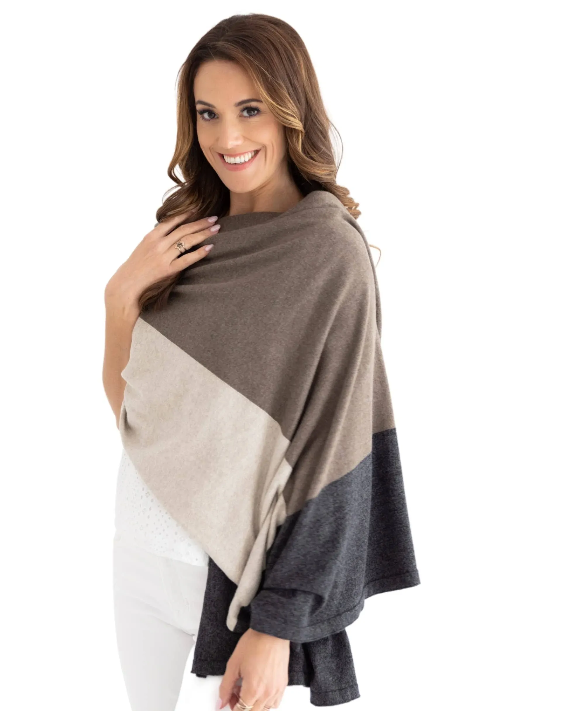 Zestt Organics The Dreamsoft Travel Scarf - Brownstone Colorblock