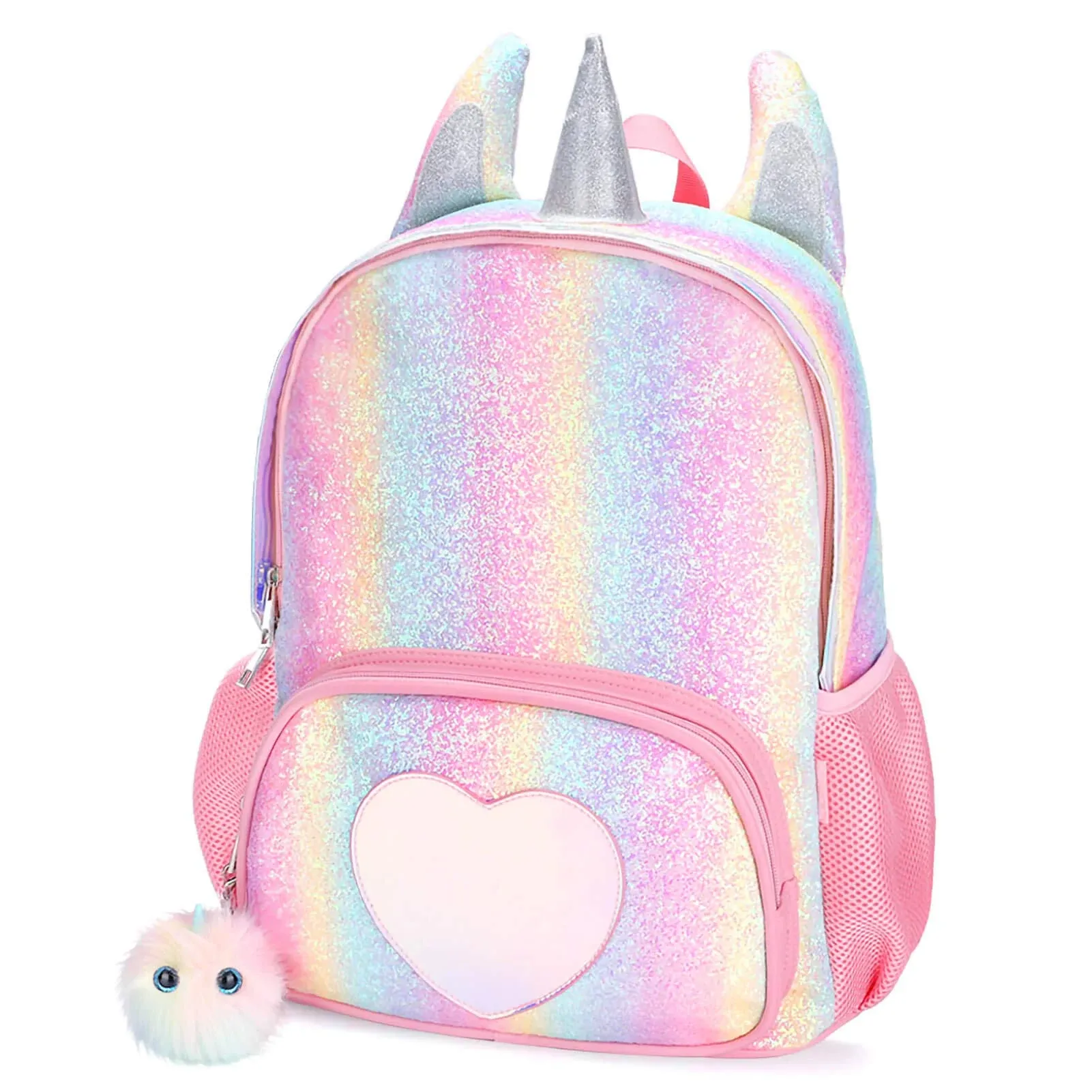 CMK Trendy Kids Unicorn Backpack for Girls , Rainbow Glitter