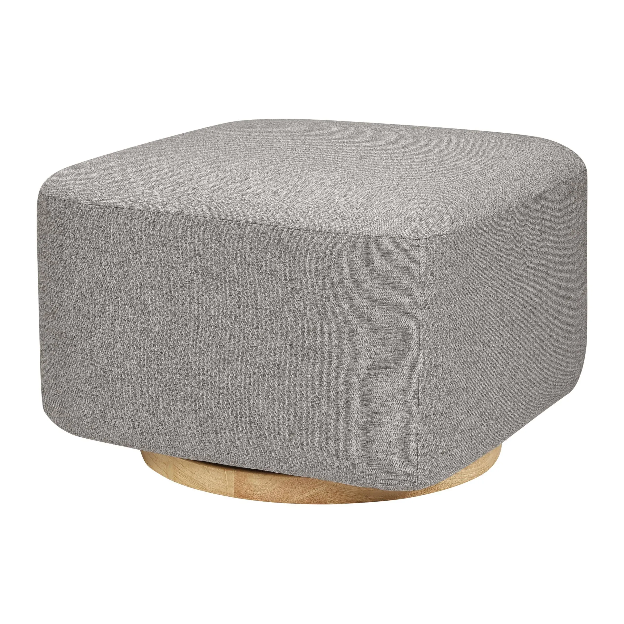 Babyletto Kiwi Gliding Ottoman - Performance Grey Eco-Weave with Light Wood Base