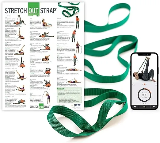 The Original Stretch Out Strap with Exercise Poster – Made in The USA by OPTP – Stretching Strap and Yoga Strap for Stretching, Physical Therapy Exercise and FlexibilityThe Original Stretch Out Strap with Exercise Poster – Made…