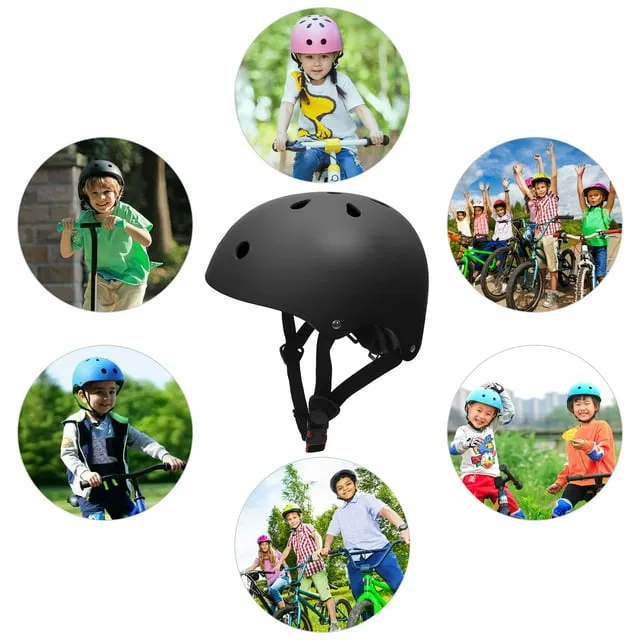 Semfri Kids Bike Helmet Toddler Helmet Ages 3-8 Years Old Boys Girls Multi-Sport Helmet Childrens Helmets Adjustable Skateboard Cycling Helmet Lightweight for Toddler to Youth Black