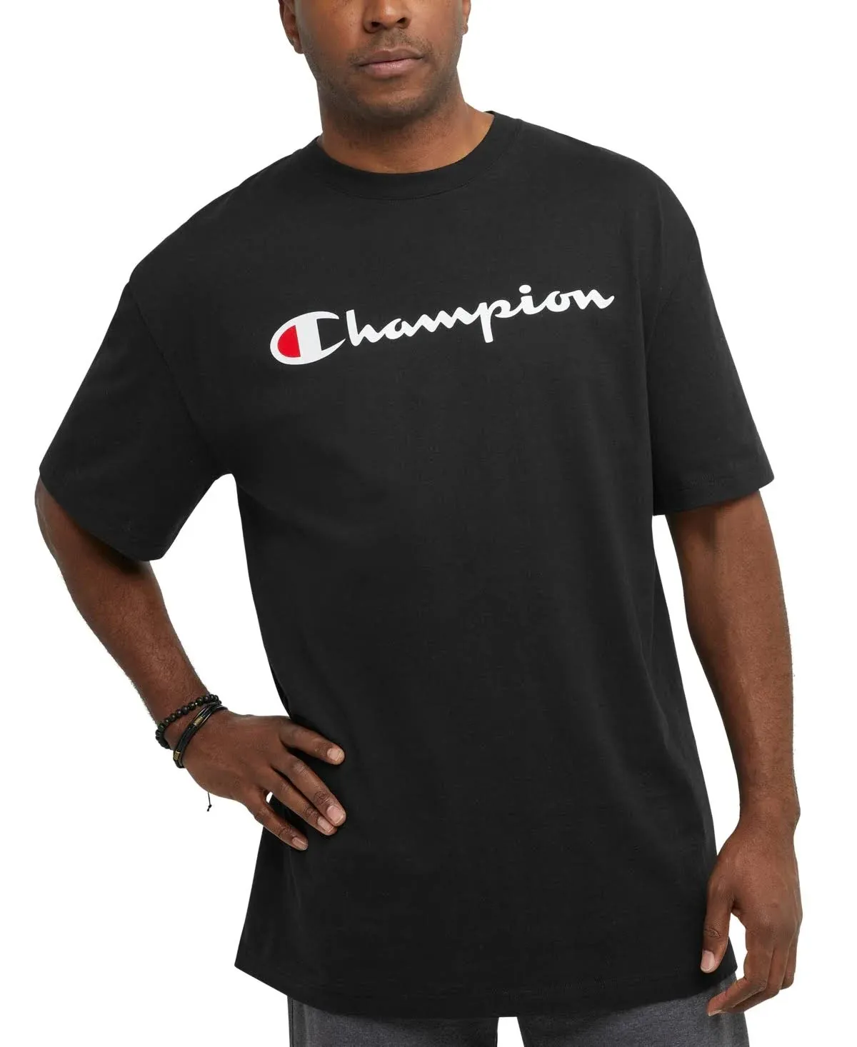 Men&#039;s Champion Classic Graphic T-Shirt, Script Logo (Big &amp; Tall)