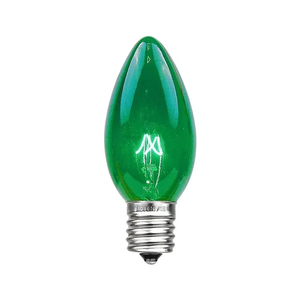 Novelty Lights 25 Pack C9 Outdoor String Light Christmas Replacement Bulbs, Green ...