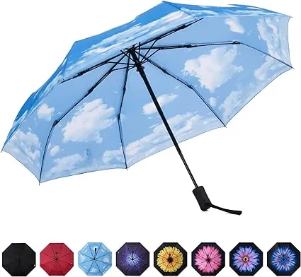 Sy Compact Travel Umbrella Windproof Automatic Umbrellas-Factory Outlet Umbrella