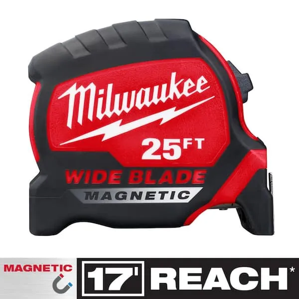 Milwaukee 25 ft. Wide Blade Magnetic Tape Measure New