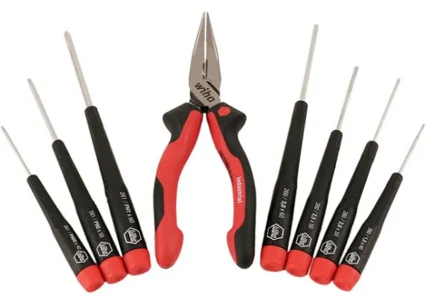 Wiha 7-Piece Precision Screwdriver Set, 4 slotted, 3 Phillips, Steel Alloy Blade 26190