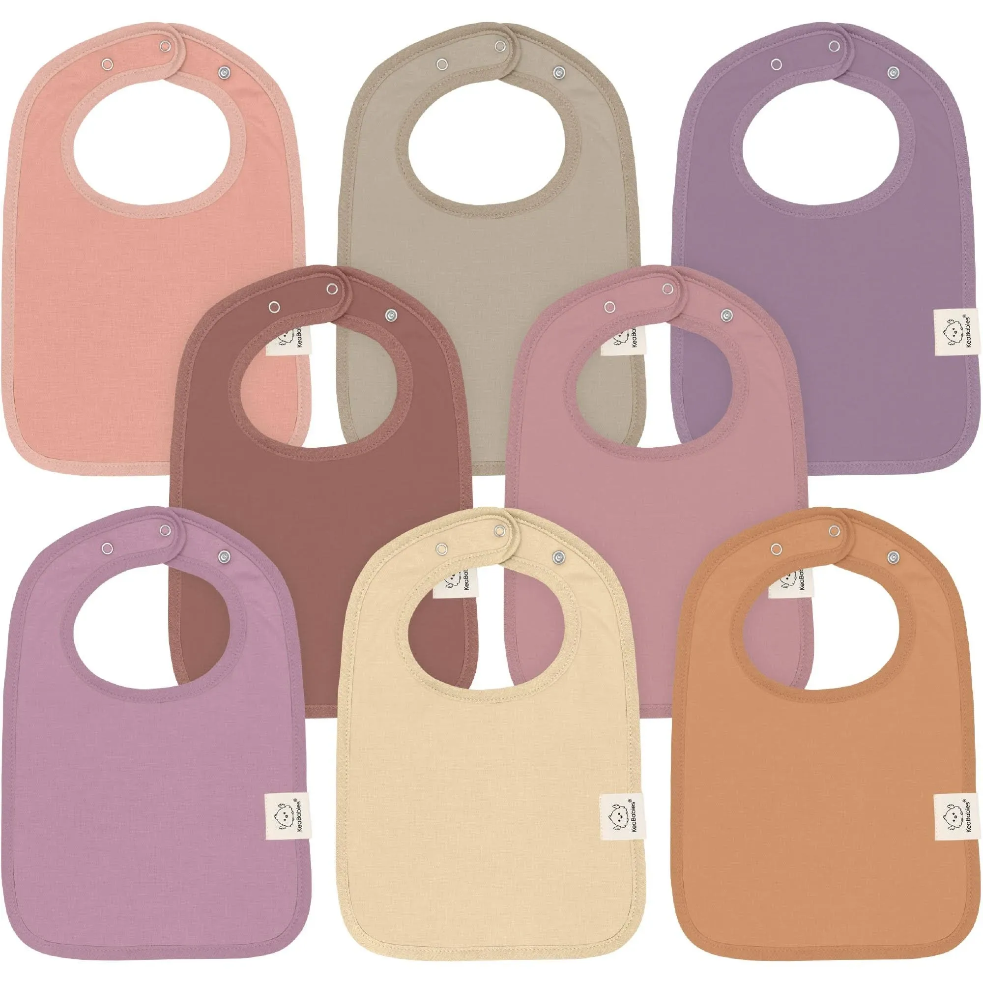 KeaBabies 8-Pack Coast Drool Bibs Mauve