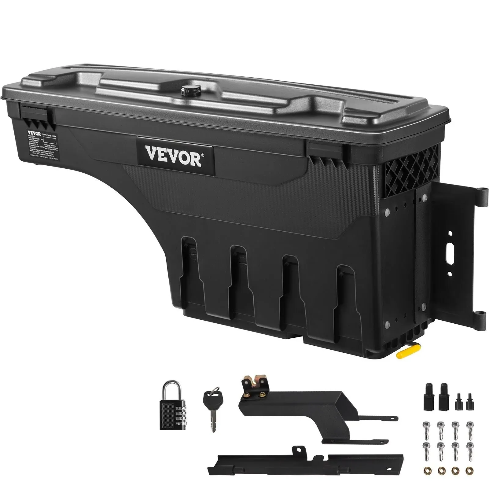 VEVOR Truck Bed Storage Box, Lockable Lid, Waterproof ABS Wheel Well Tool Box...