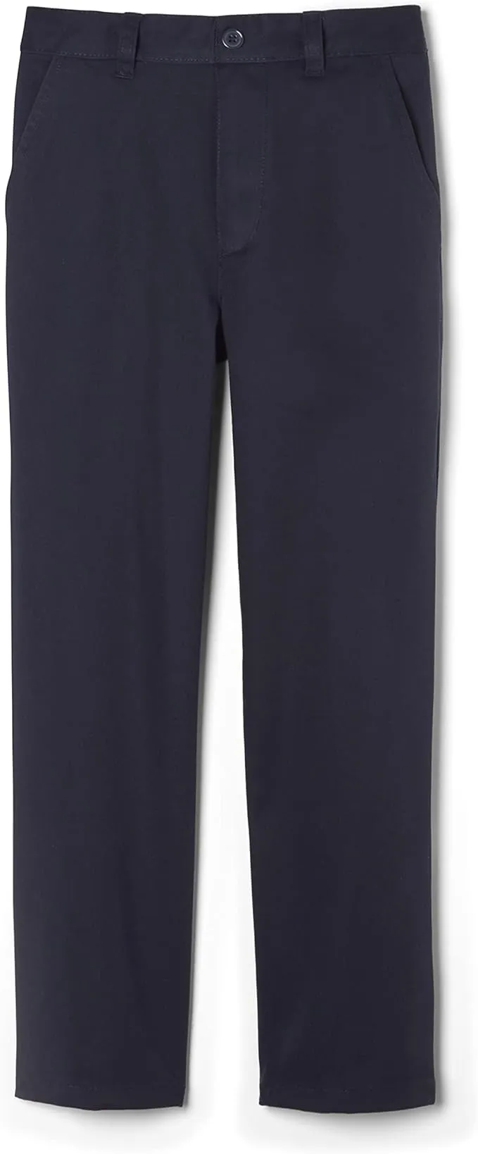 French Toast Big Boys Solid Flat Front Uniform Pants, Size:12, Navy Blue