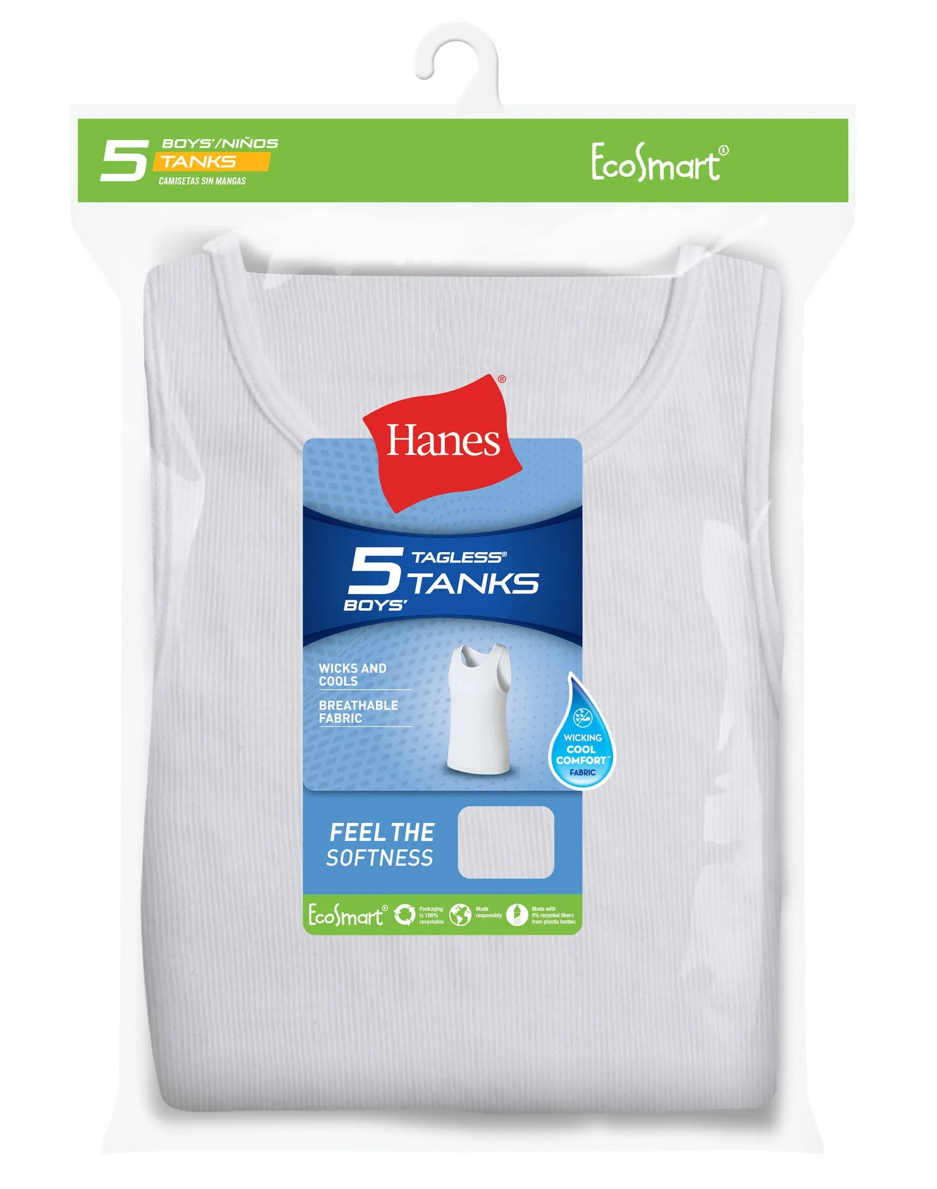 Hanes Boys EcoSmart Tank 5-Pack