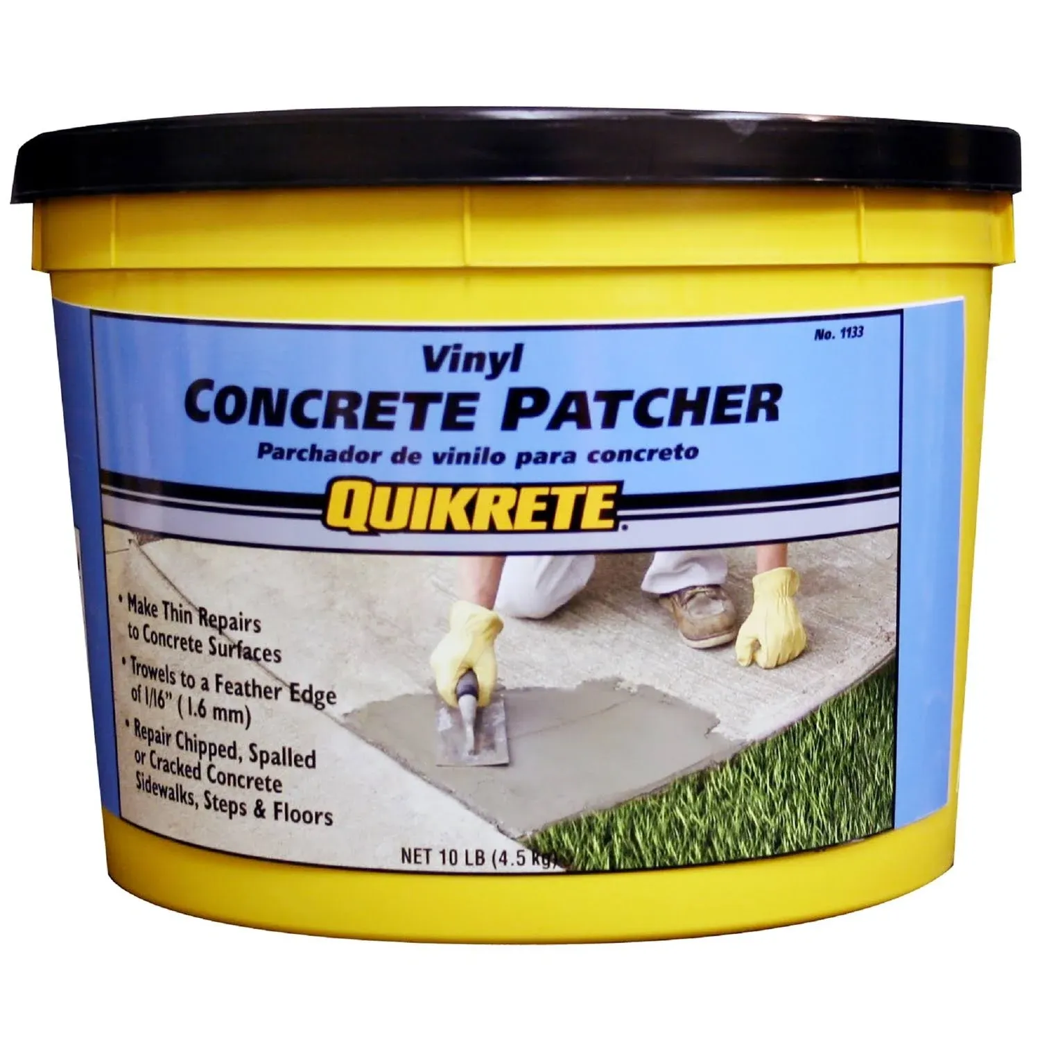 10 lb. Vinyl Concrete Patcher Gray Exterior Floor Crack Resistant Patch Repair