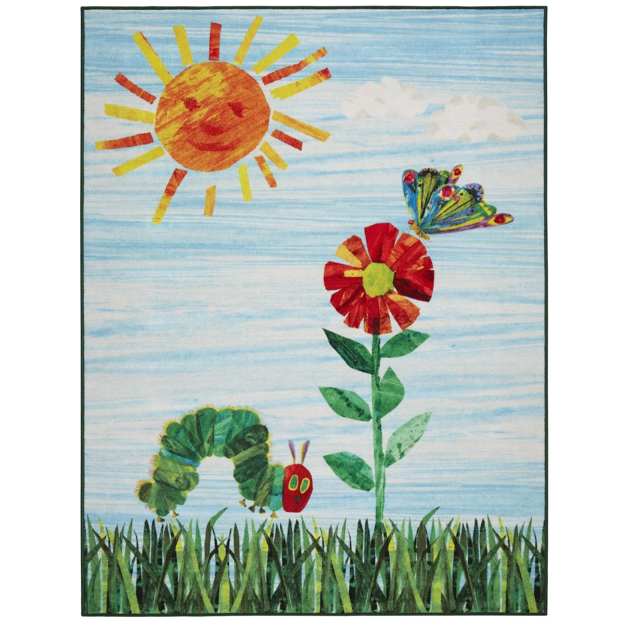 Eric Carle Elementary Sun Scene Machine Washable Kids Area Rug