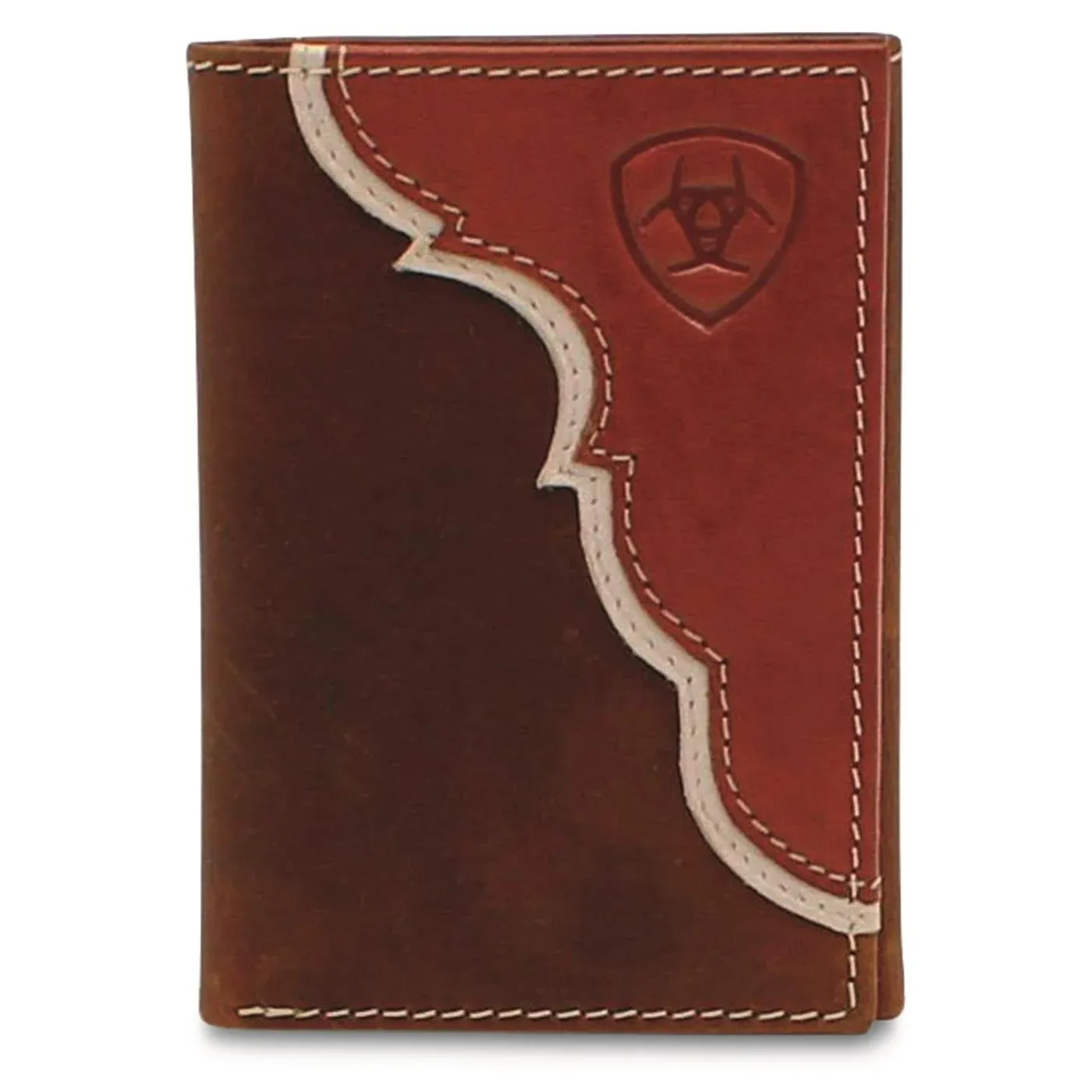 "Ariat Leather Two Toned Overlay - Men's Trifold Wallet"