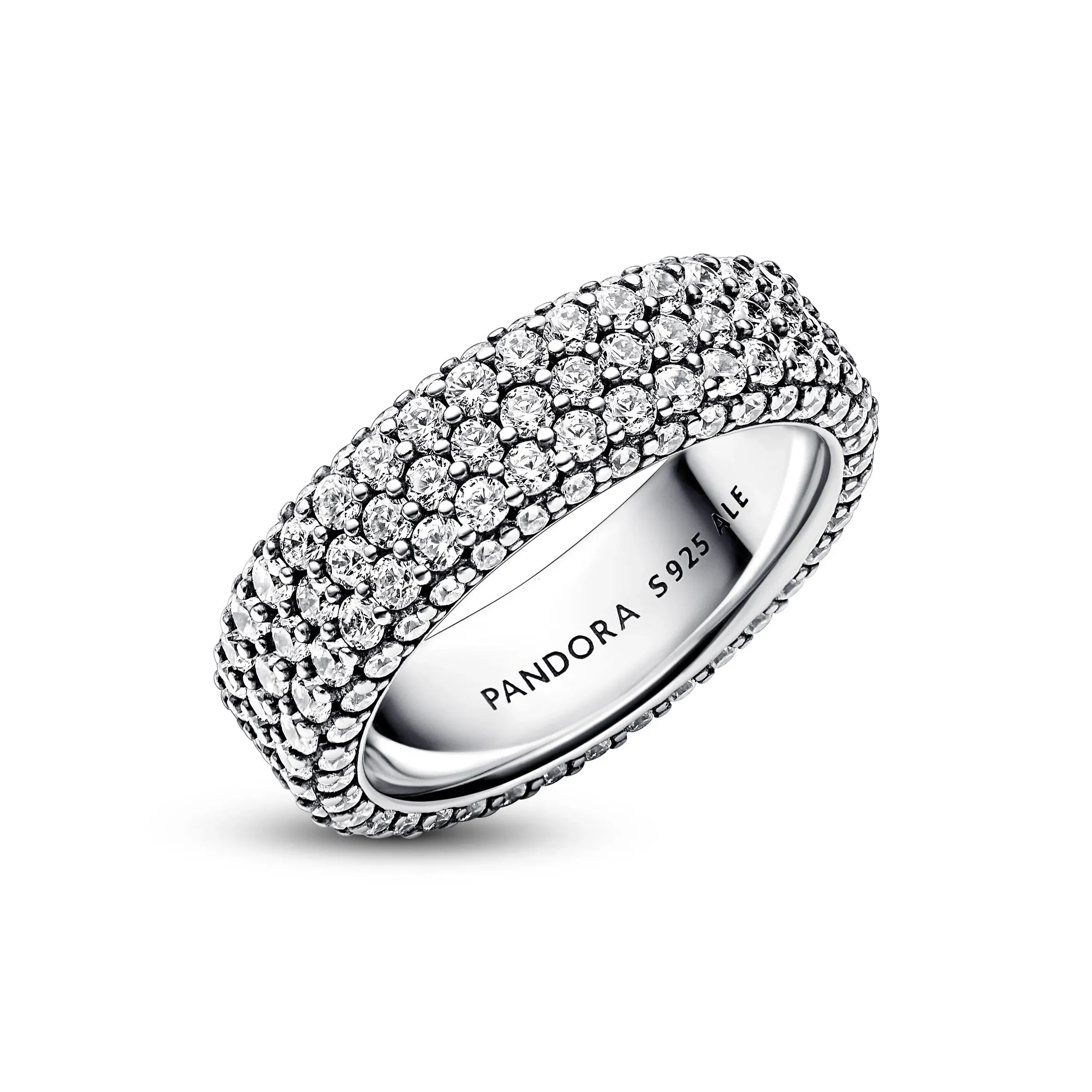 Pandora Cubic Zirconia Timeless Pave Triple-Row Ring - Silver