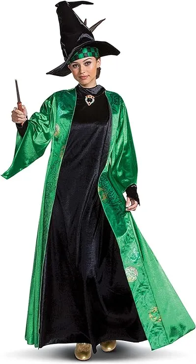 Professor McGonagall Costume, Official Deluxe Harry Potter Wizarding World Costume Dress and Hat