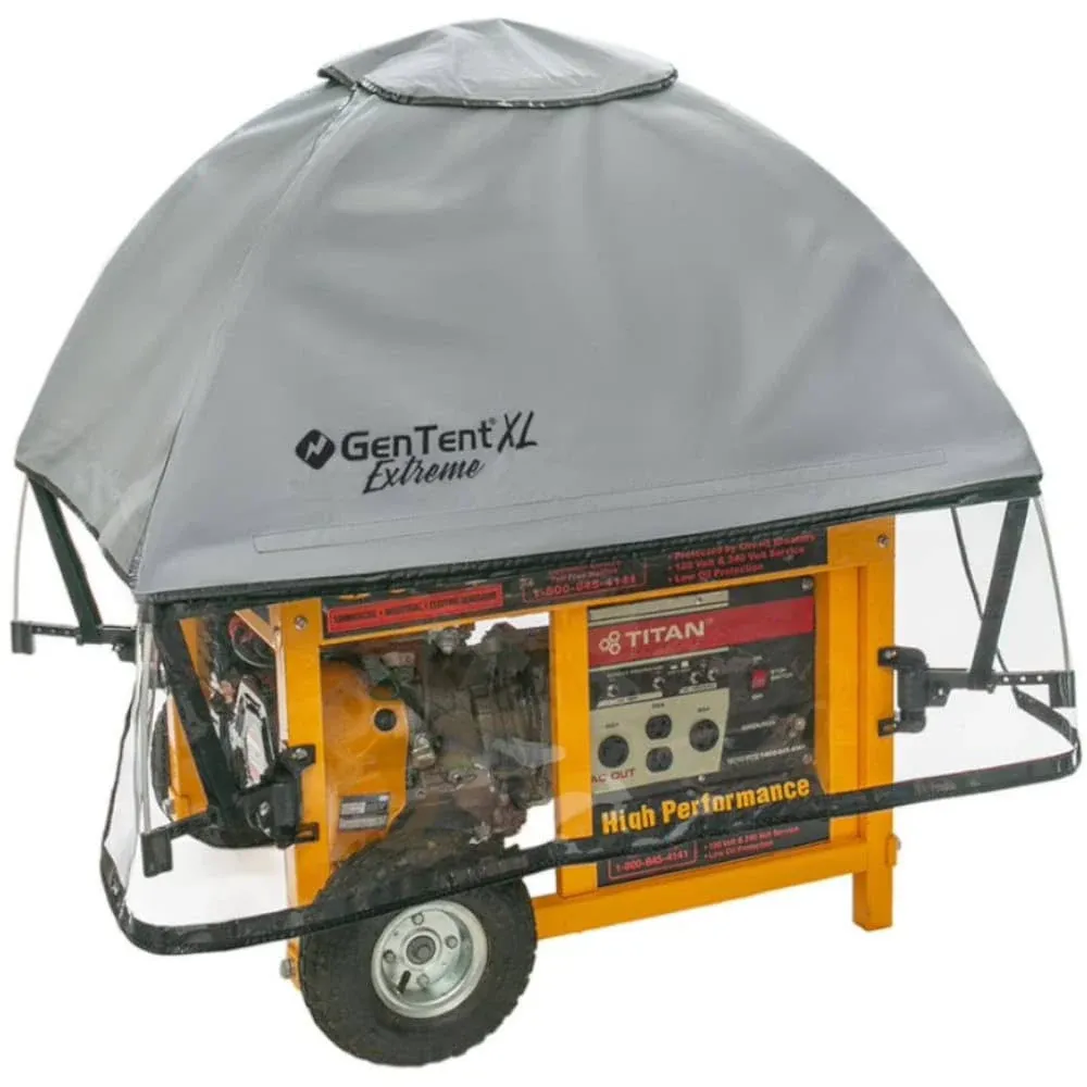 GenTent XL Generator Running Cover - Universal Kit - for Larger Open Frame Generators (Standard, Grey)