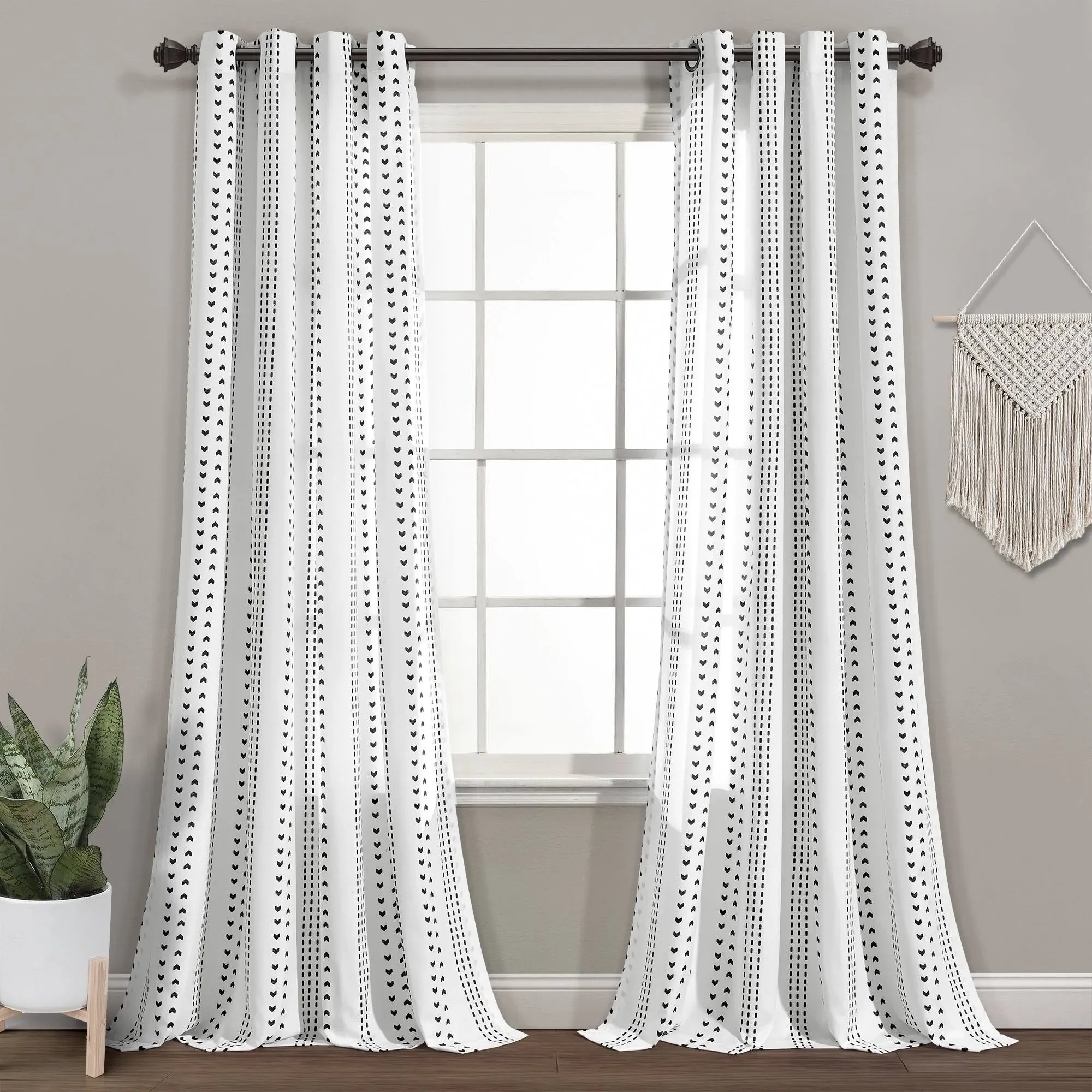 Lush Decor Hygge Stripe Window Curtain Panels