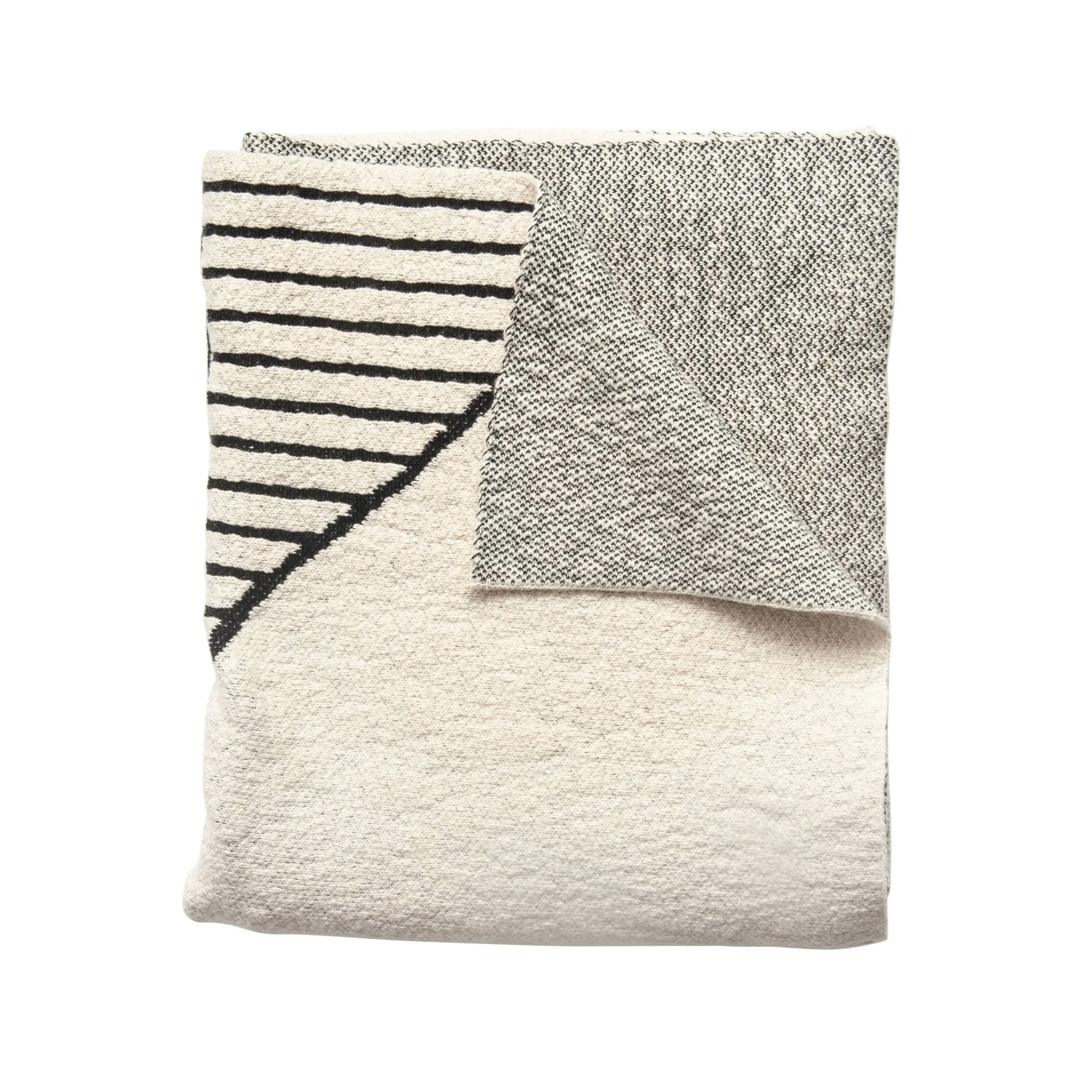 Black & Cream Cotton Knit Throw