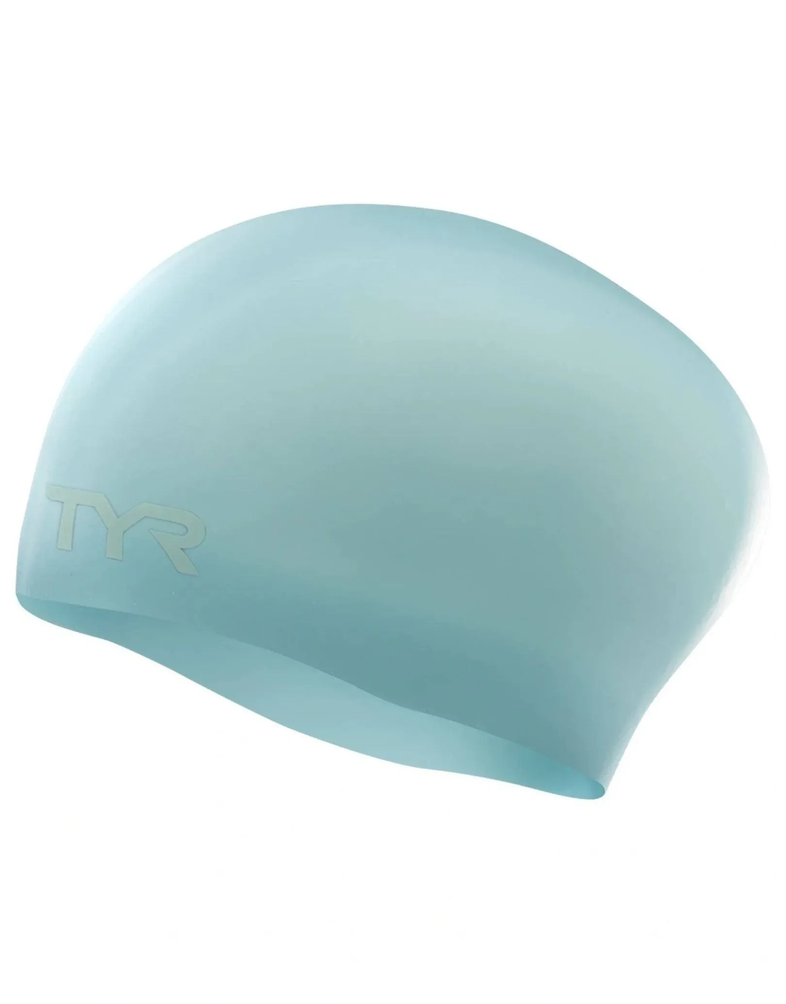 TYR Long Hair Silicone Swim Cap Light Blue