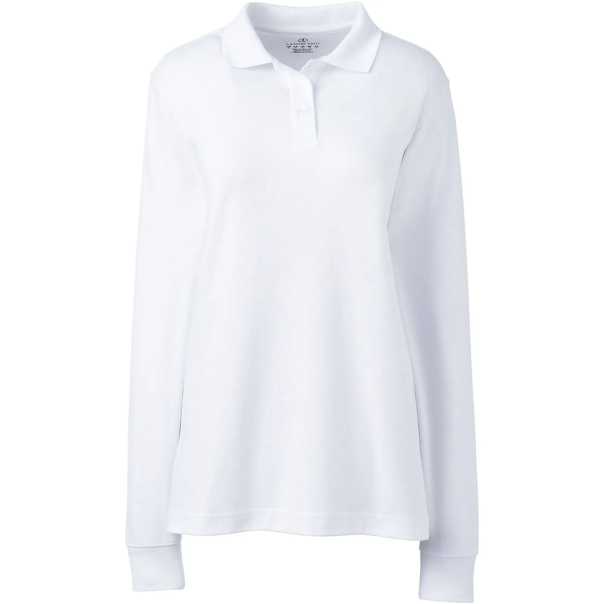 Lands' End School Uniform Long Sleeve Interlock Polo Shirt