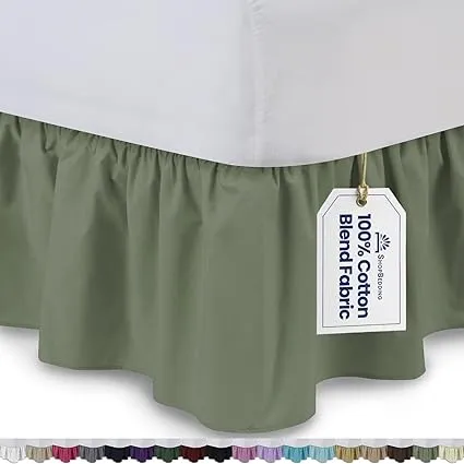 Shopbedding Ruffled Bed Skirt - Sage, Full 18" Drop