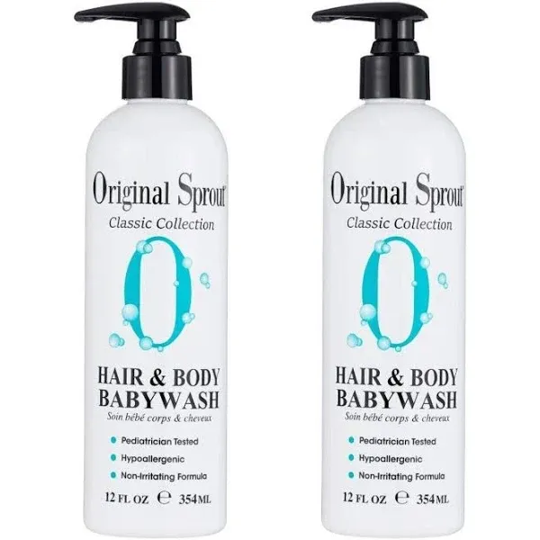 Original Sprout Hair and Body Baby Wash. Organic Vegan Baby Shampoo and Body Wash for Sensitive Skin. 12 Fl Oz (Pack of 2)