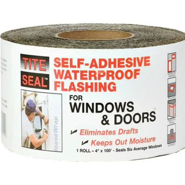 TITE Seal TS4100 Self-Adhesive Waterproof Flashing, 4" x 100'