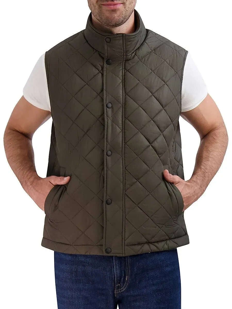 Cole Haan Men's Diamond Quilted Mockneck Vest