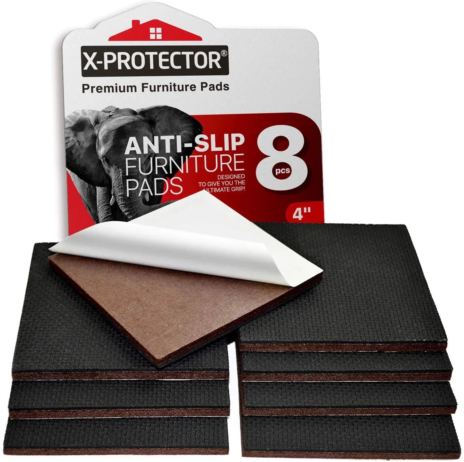 Furniture Grippers X-Protector 8 pcs 4" - Furniture Floor Protectors to Keep Furniture in Place