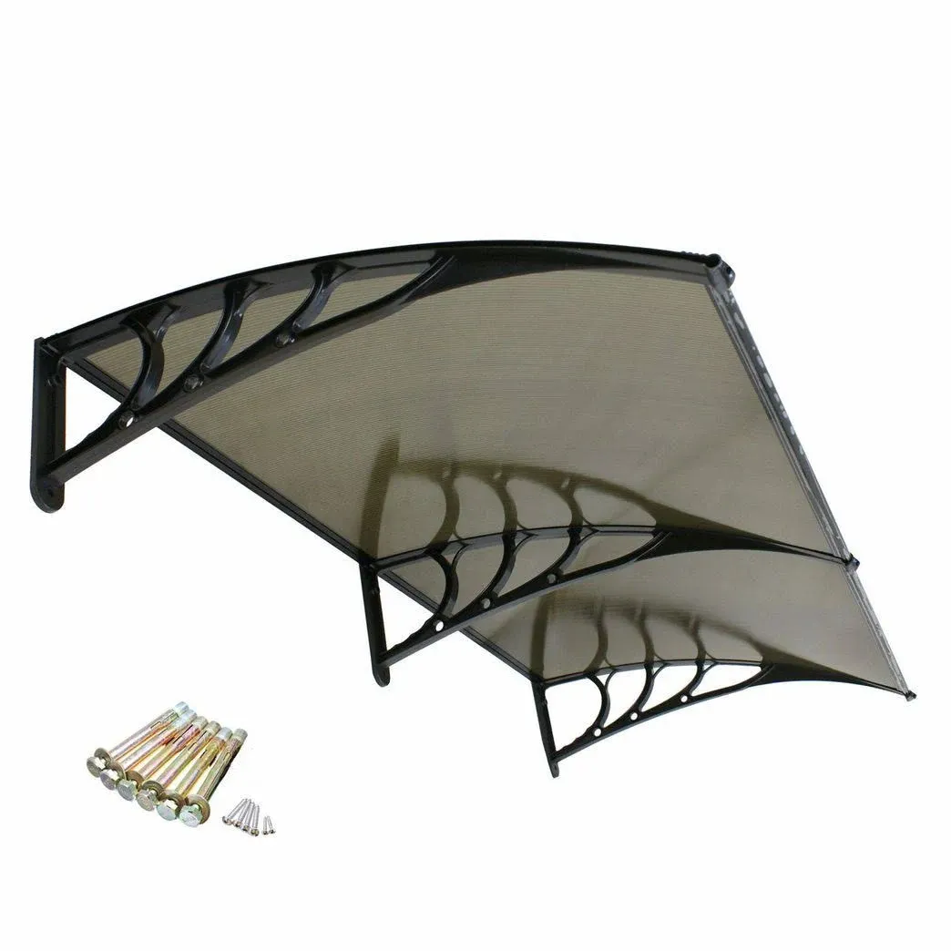 VIVOHOME Polycarbonate Window Door Awning Spliced Canopy Transparent with Black Bracket 40 Inch x 80 Inch