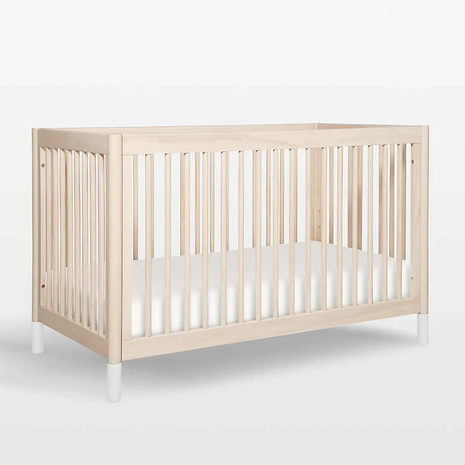 Babyletto Gelato 4-in-1 Convertible Crib with Toddler Bed Conversion Kit Natural Walnut / Gold Feet