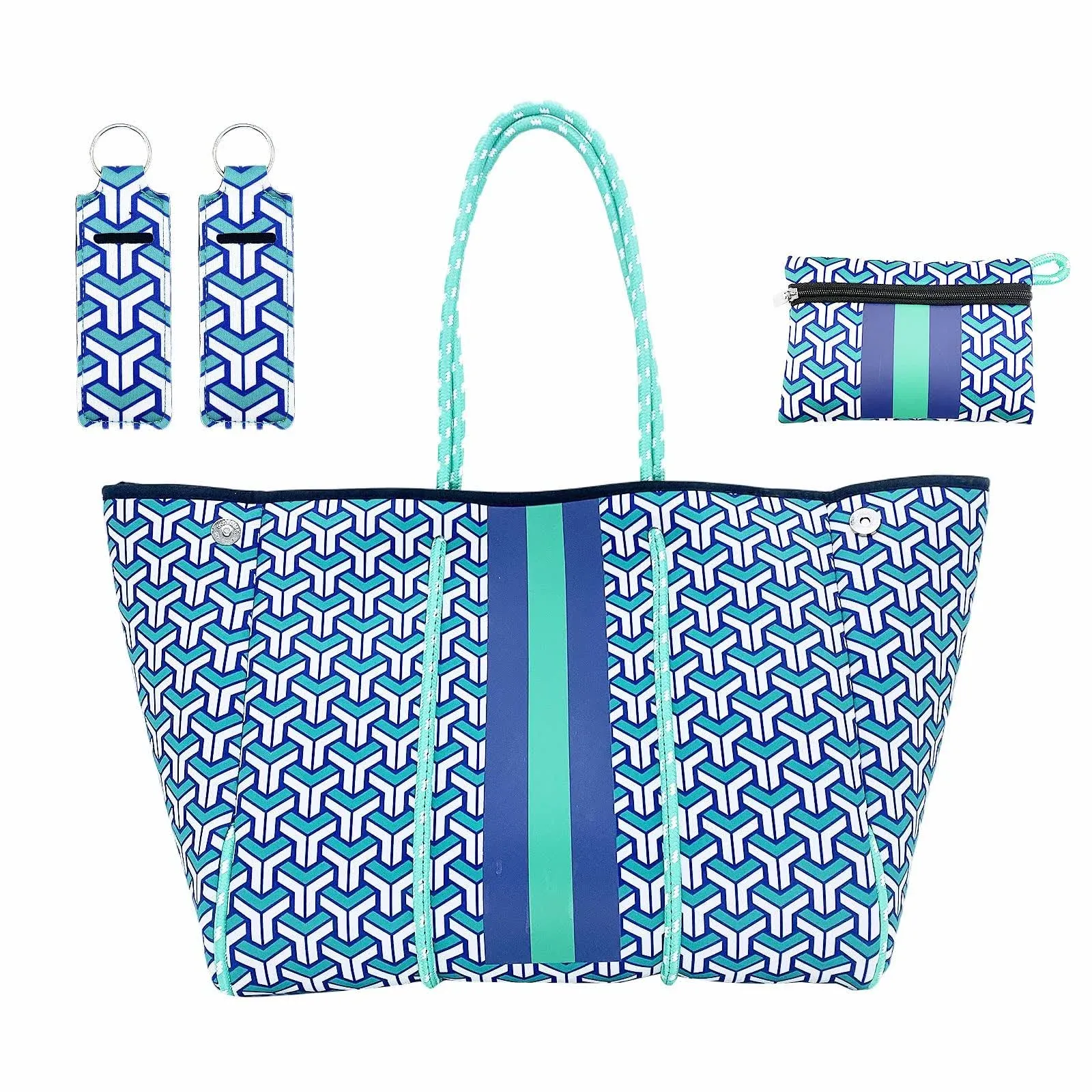 YFYDCLL Neoprene Tote Bag, 26L Large Beach Bag with Zipper, Large Beach Bags ...