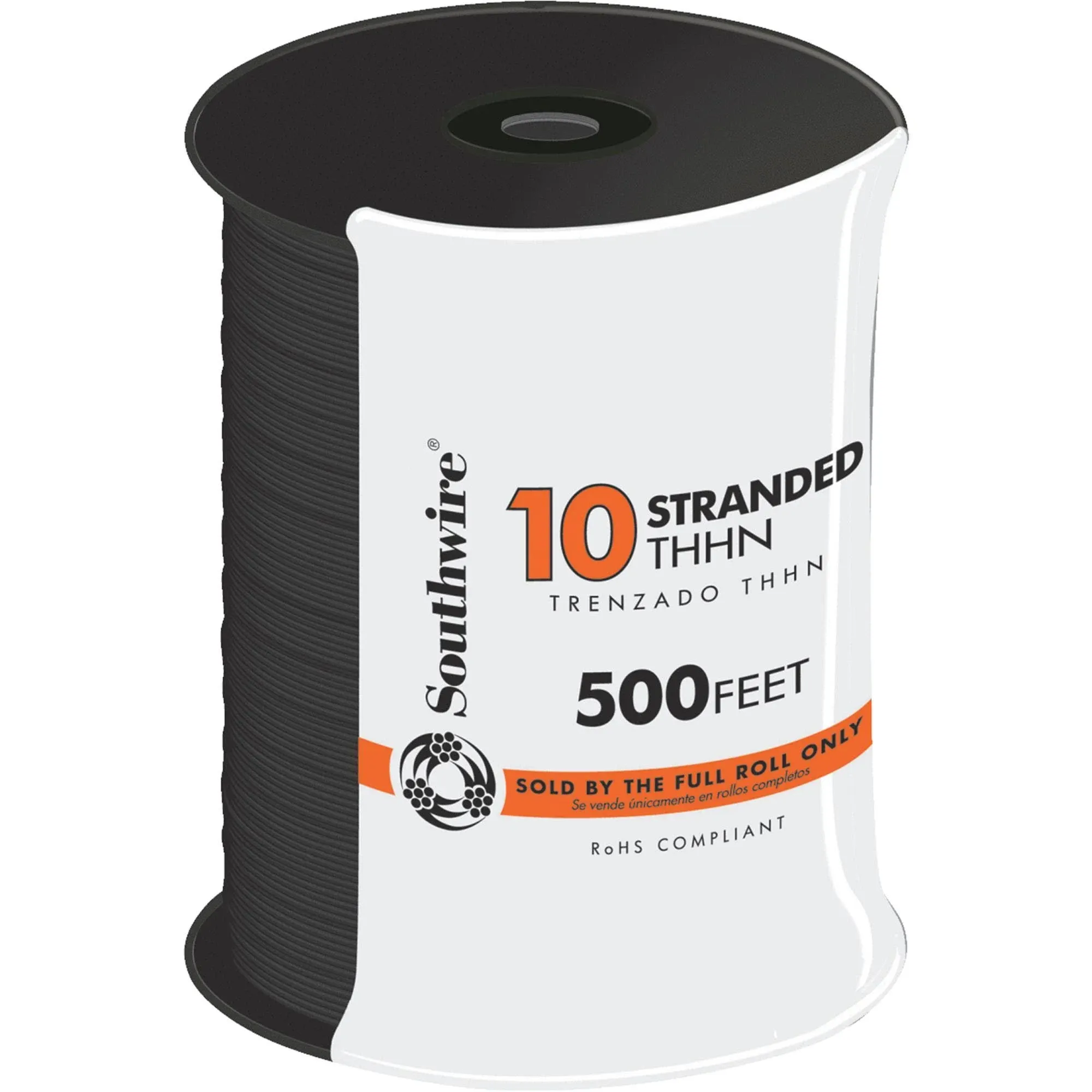 Southwire 500 ft. 10 AWG Black Stranded THHN Wire